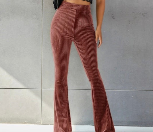 “Unexpected” (Velvet Solid Rib Knit Pants)