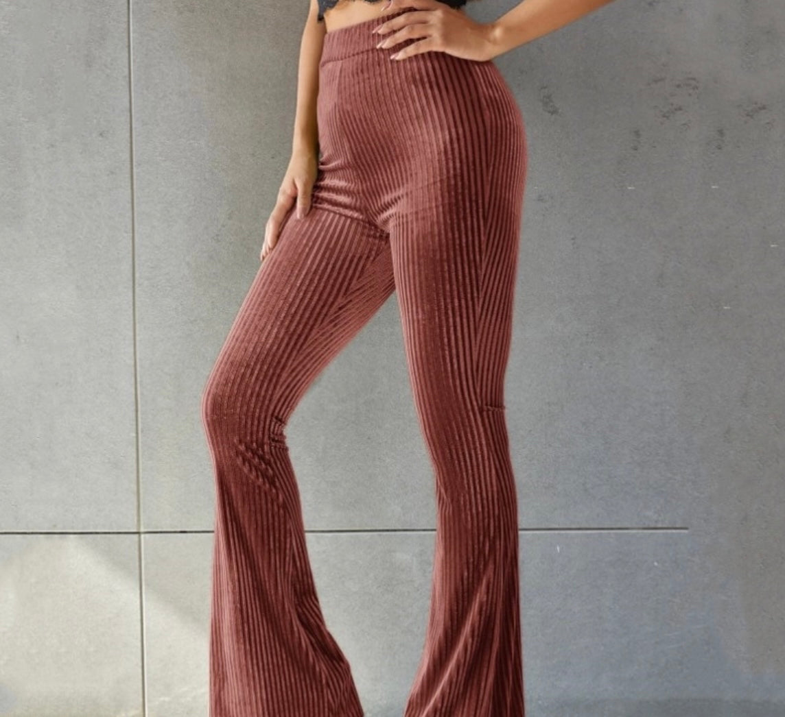 “Unexpected” (Velvet Solid Rib Knit Pants)