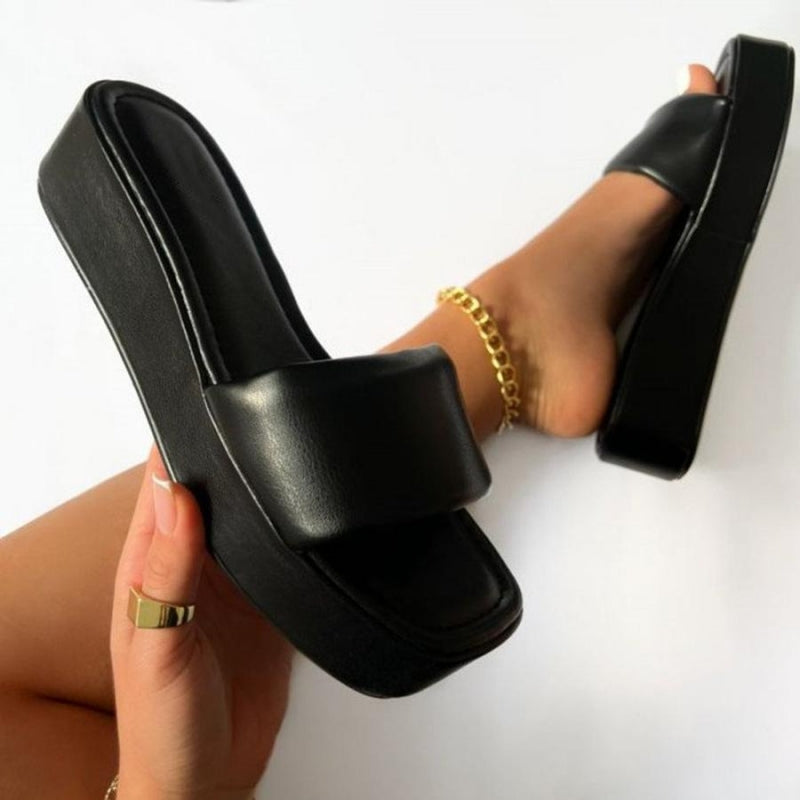 “Slide Thru” (Platform Slide Sandals)