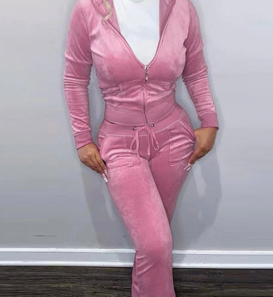 “Keeping Cozy” (2-Piece Velour Jogging Suit)