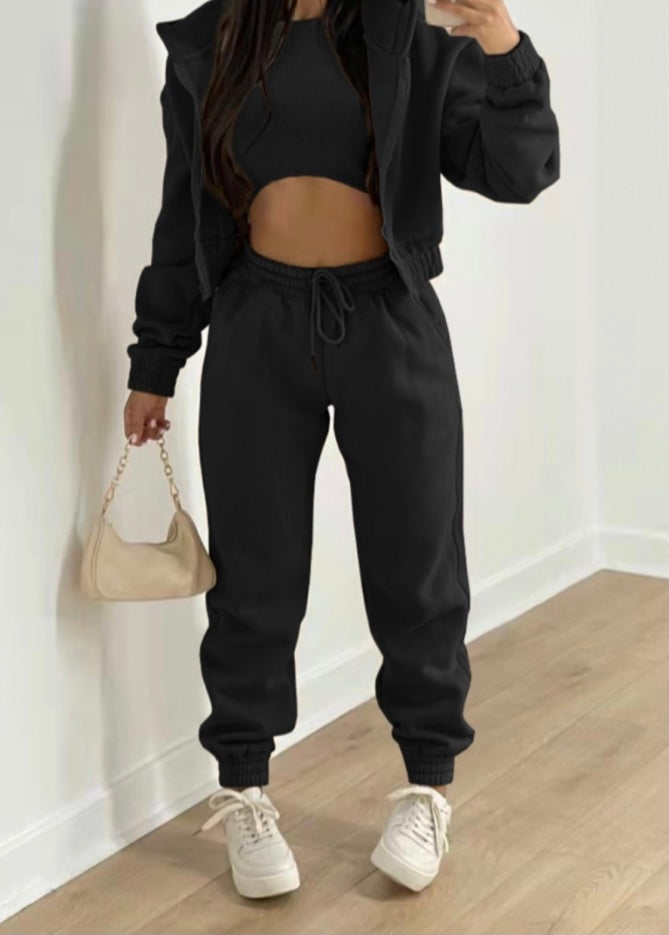 “Come Thru, Chill” (Cute 3-Piece Jogging Set)